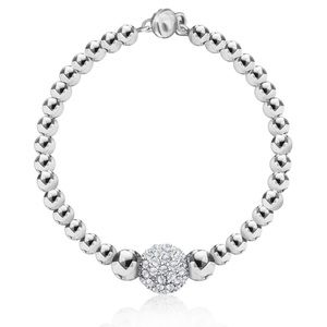 Swarovski Crystal Fireball Beaded Silver Bracelet